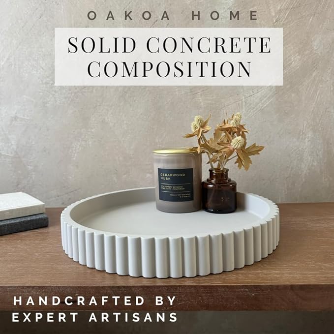 Round Decorative Tray for Coffee Table Decor