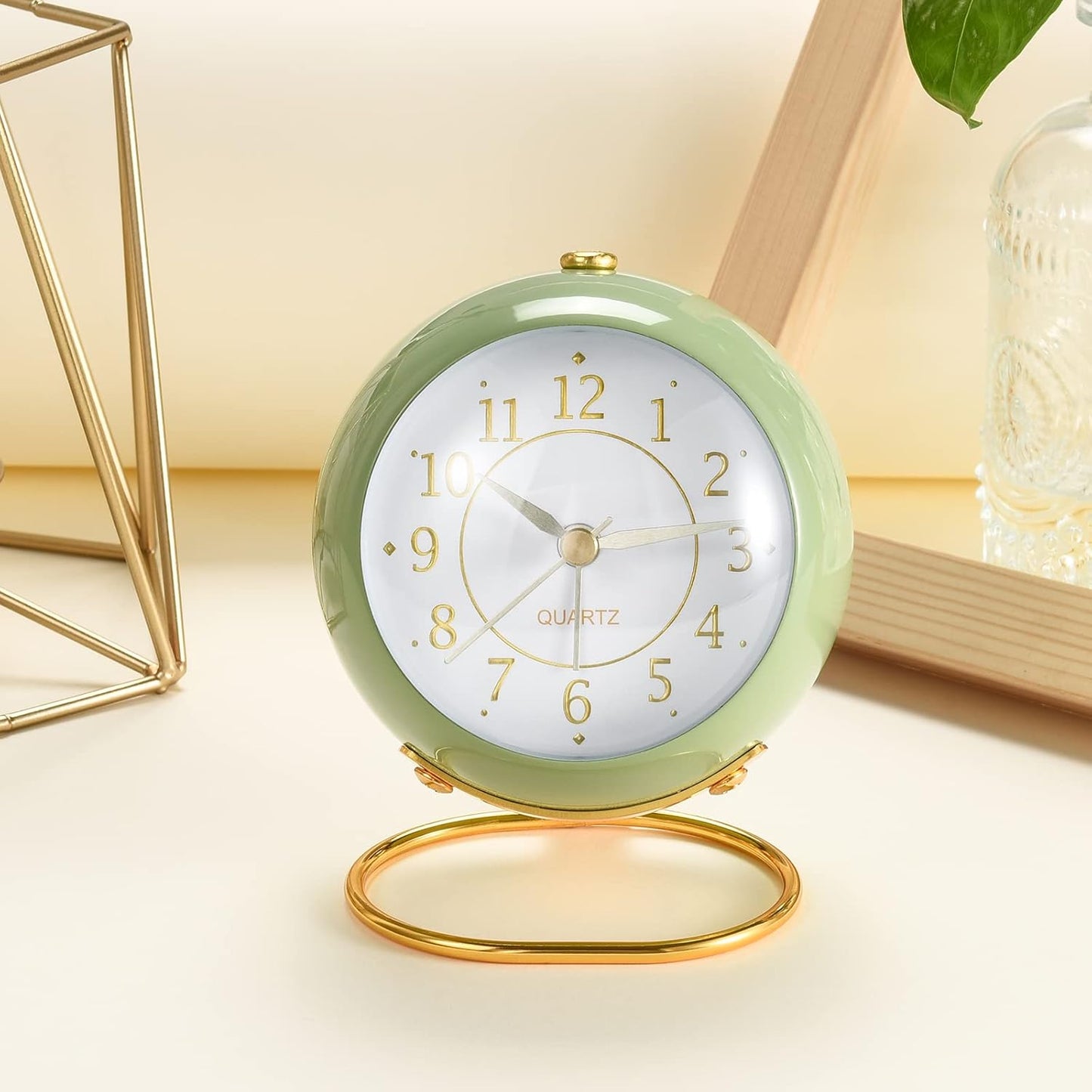 Retro Backlight Cute Simple Design Small Desk Clock