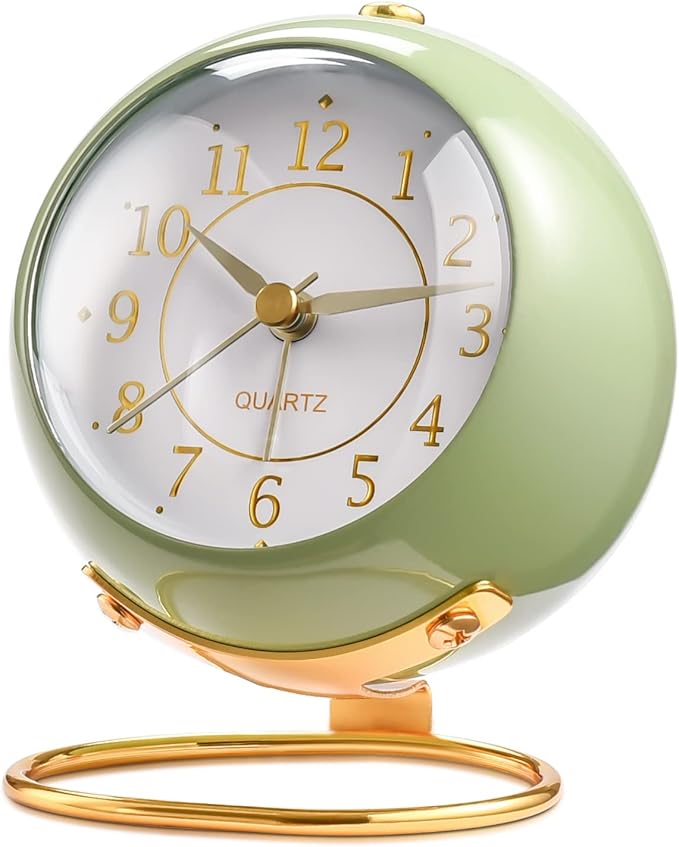 Retro Backlight Cute Simple Design Small Desk Clock