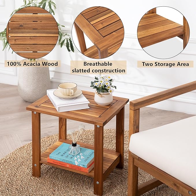 Weather-Resistant Rectangular End Table