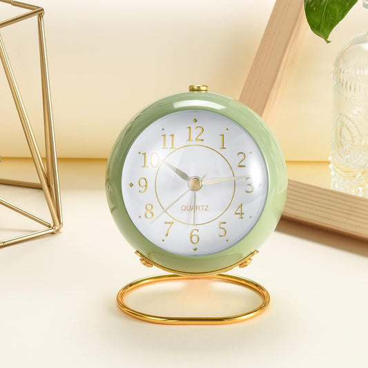 Retro Backlight Cute Simple Design Small Desk Clock