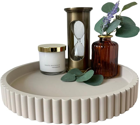 Round Decorative Tray for Coffee Table Decor