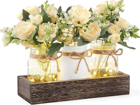 Mason Jar Lights Centerpiece Table Decor